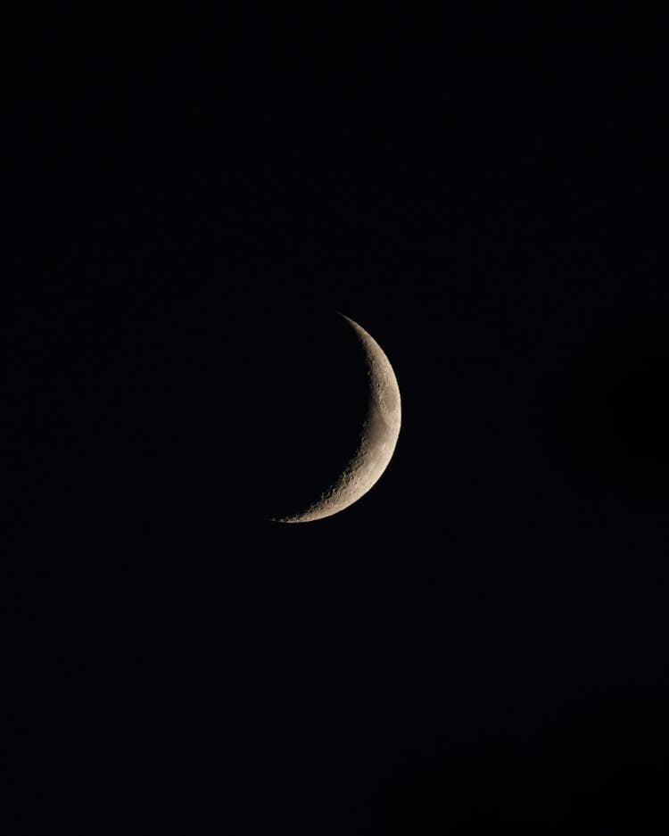 Crescent Moon On Sky