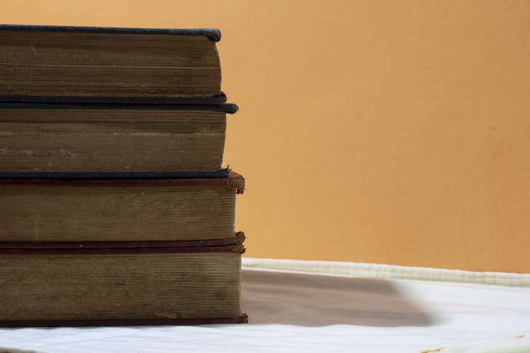 Close-Up Of A Stack Of Books