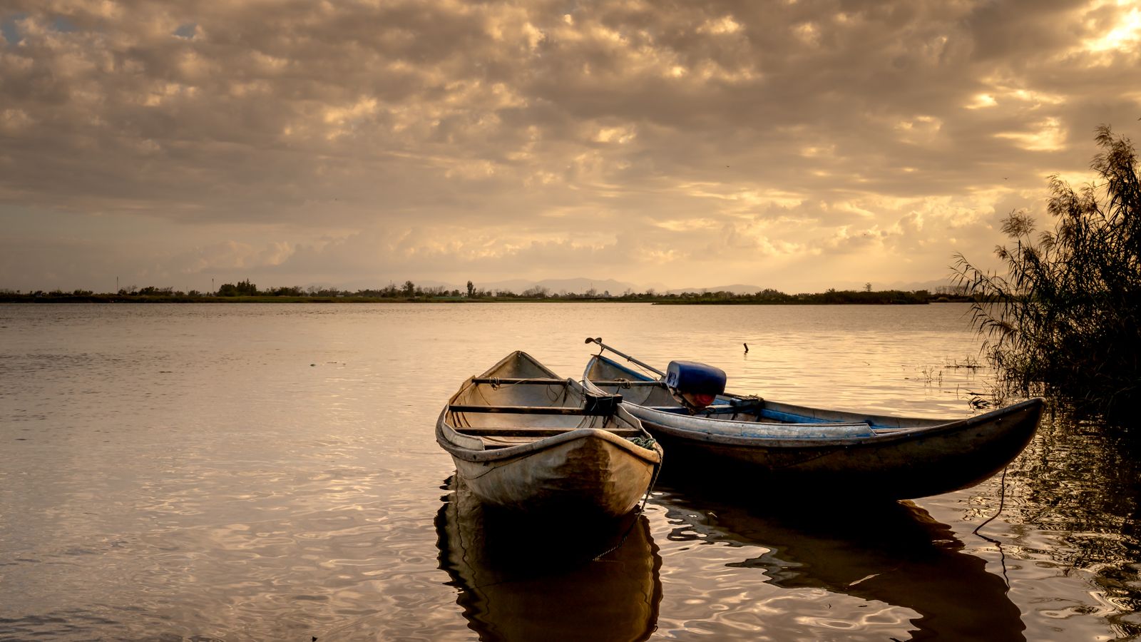 Boats on body of water during sunset, Zimbabwe