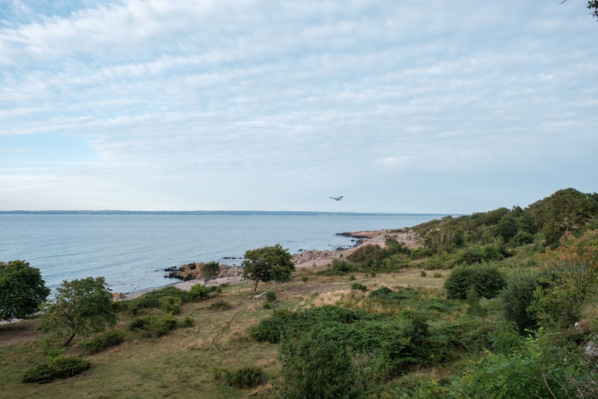 Round church and cliffs on Bornholm