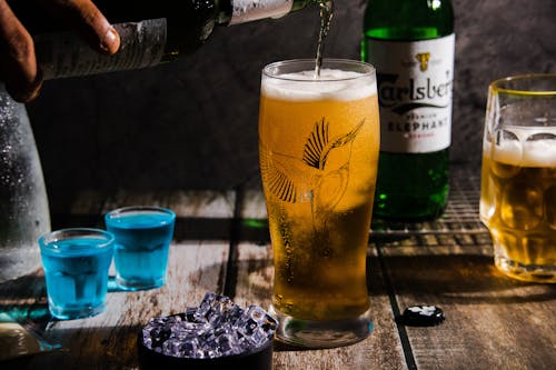 Clear Drinking Glass With Beer