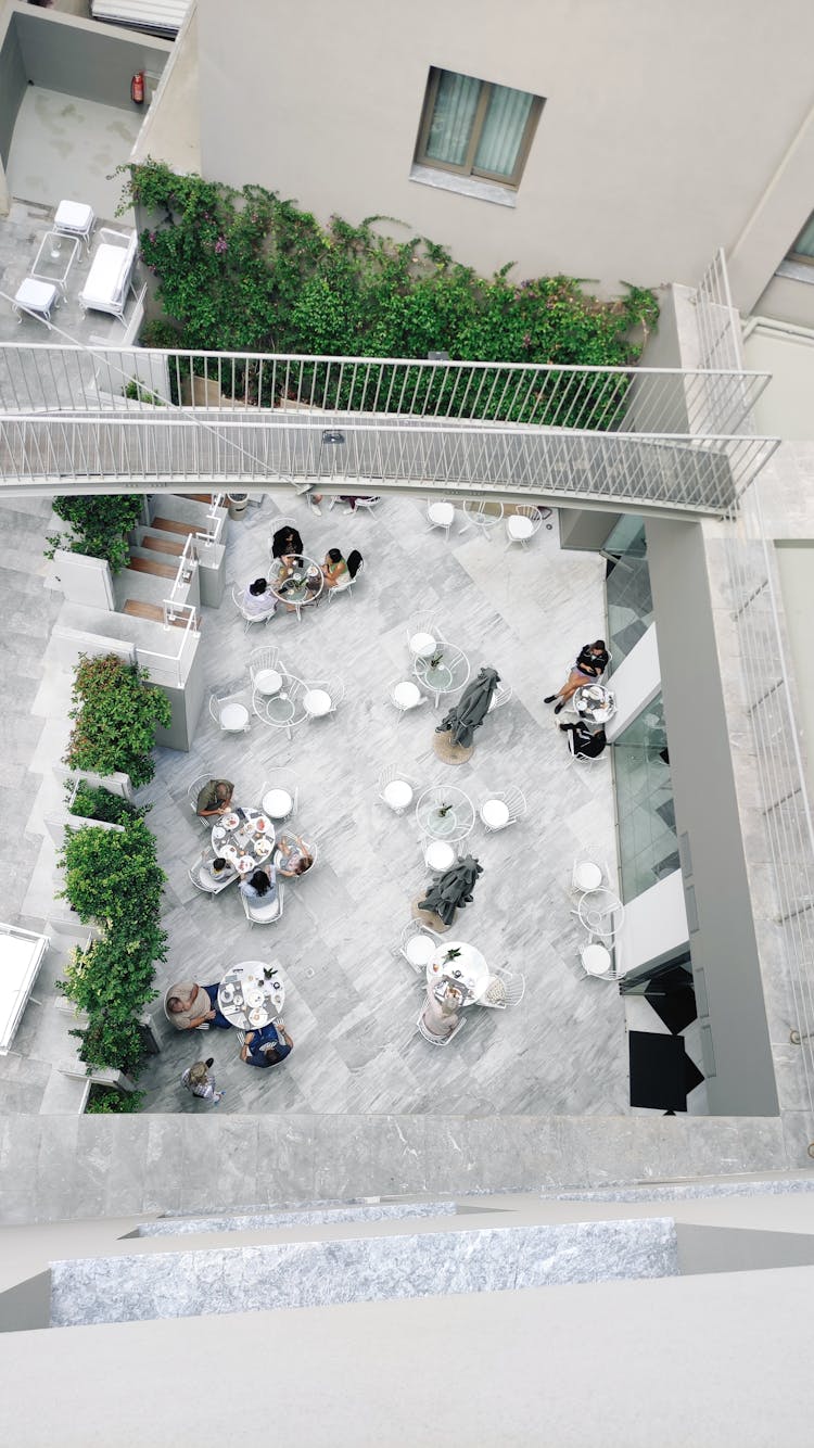 Customers In Restaurant Garden