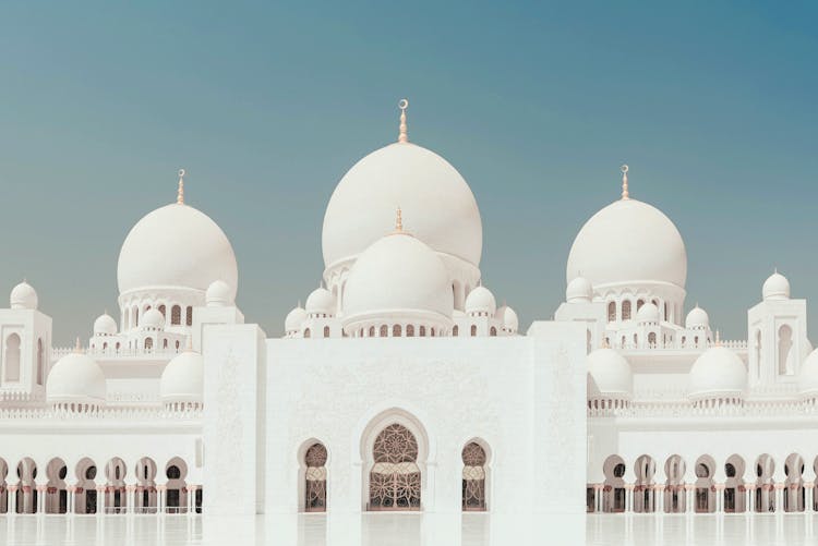 Clear Sky Over White Mosque