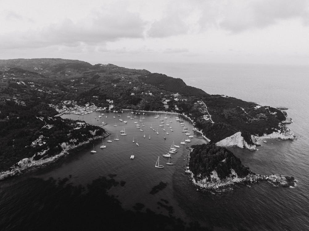 Yachts and Sailboats in Bay