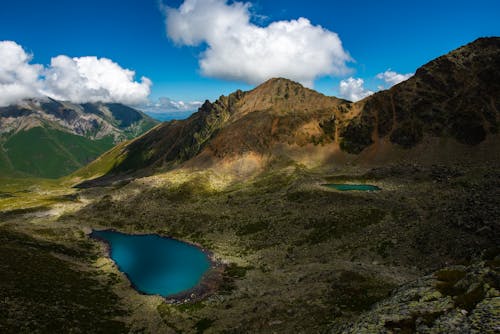 Lake in the Mountains Under Blue Sky