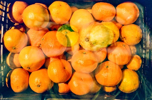 Close-up of Oranges on a Crate