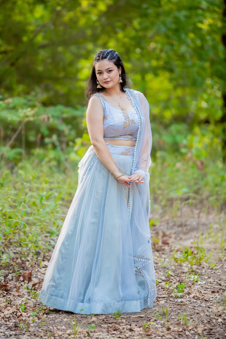 Woman Posing In Dress