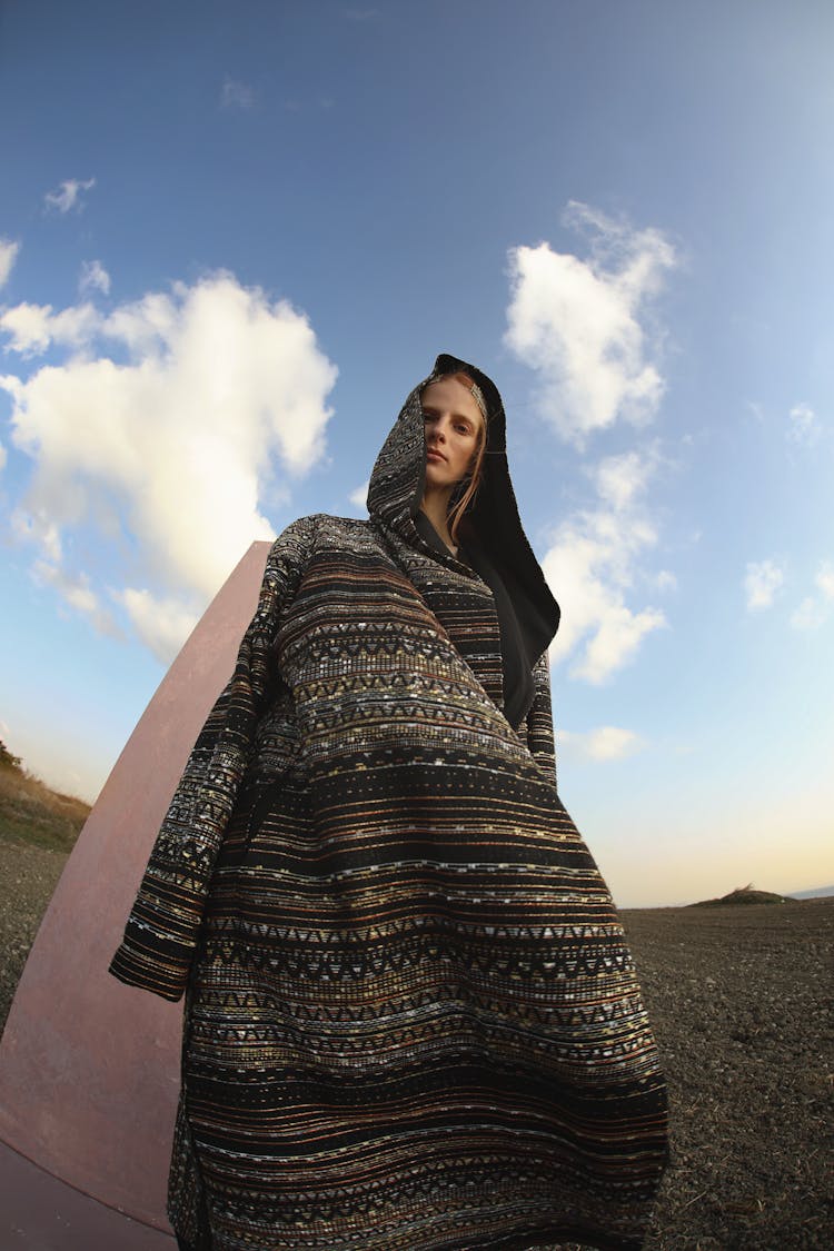 Low Angle Portrait Of Woman 