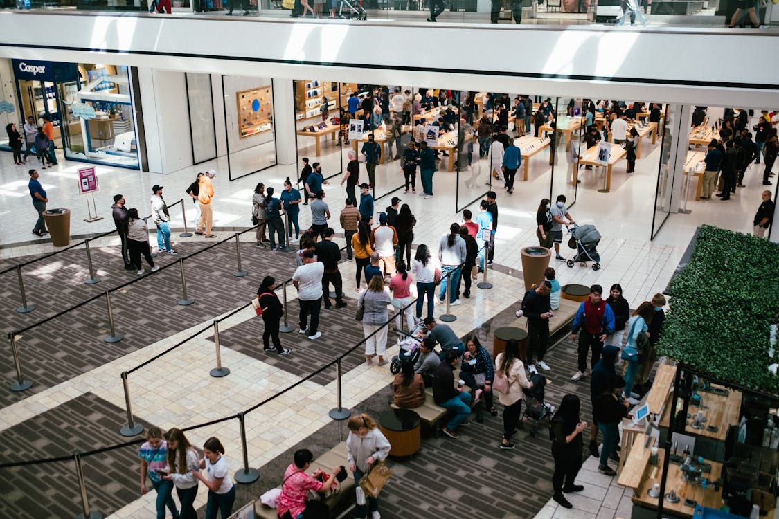 Free People at the Mall Stock Photo