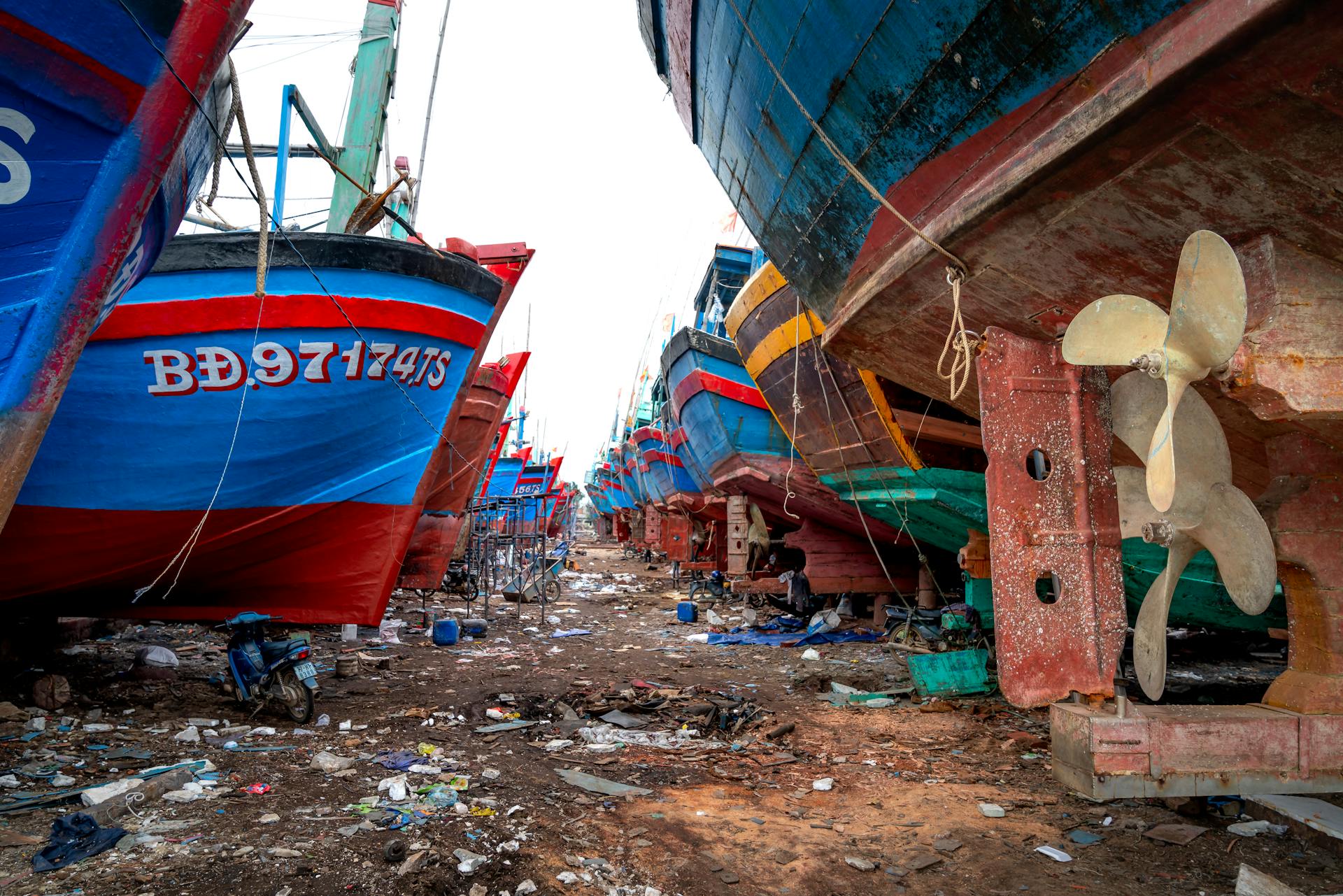 Rusty Ships in a Dock