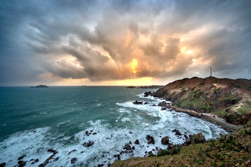 Ocean Shore During Sunset