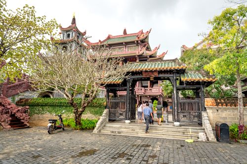 Free Explore the iconic entrance of Thien Hung Temple, Vietnam, showcasing its traditional architecture. Stock Photo