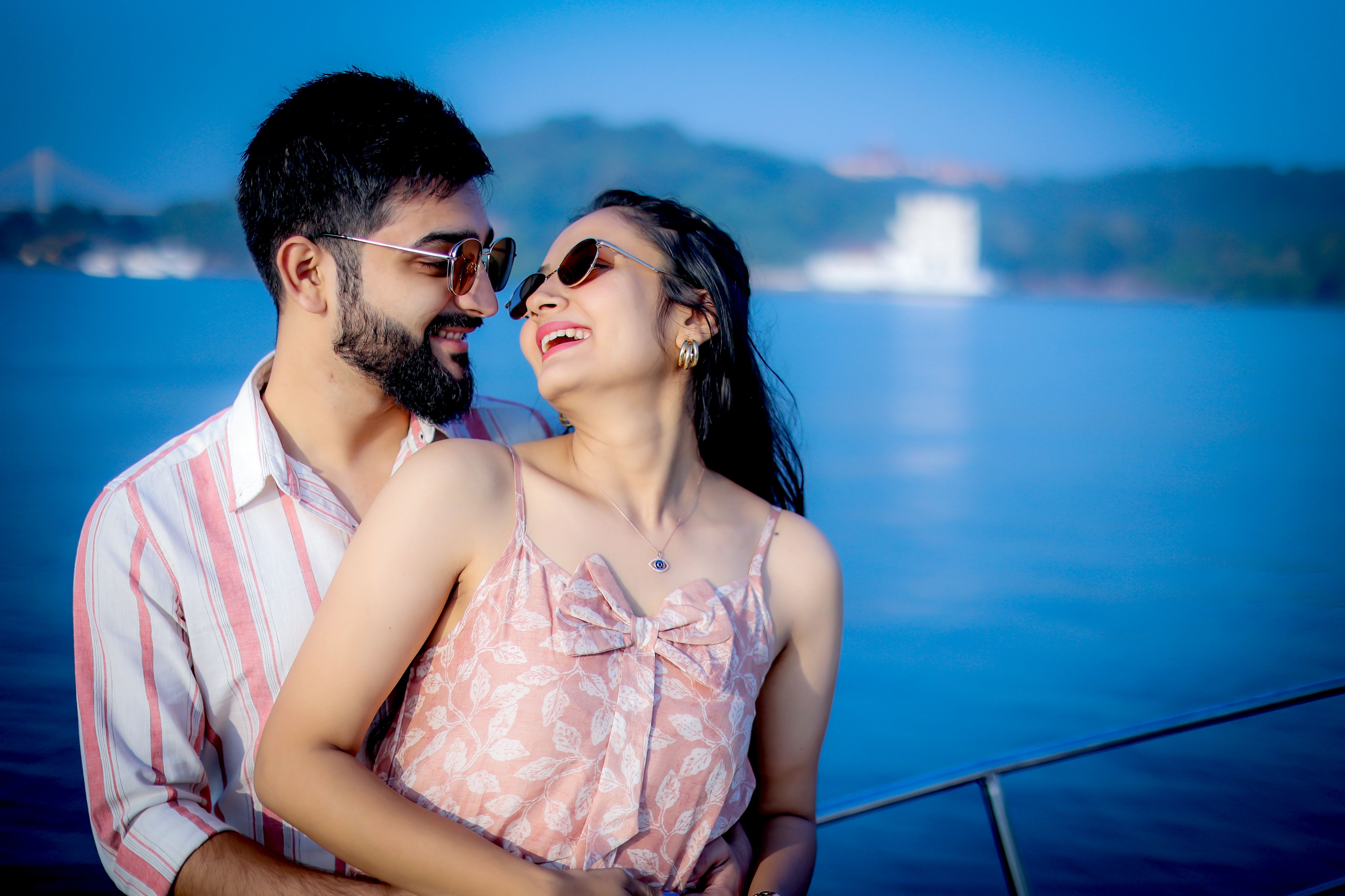 Photo of a woman hugging man from behind him · Free Stock Photo