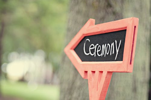 Ceremony Sign in Bokeh Photography