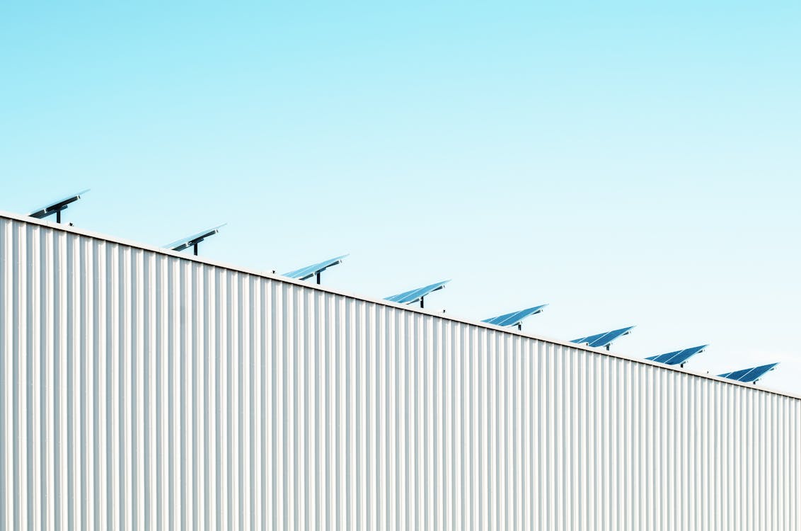 Free Solar Panels on Roof Stock Photo