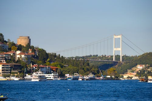 View of the Fatih Sultan Mehmet Bridge from the Bay