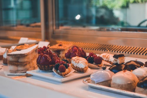 Desserts on White Ceramic Tray