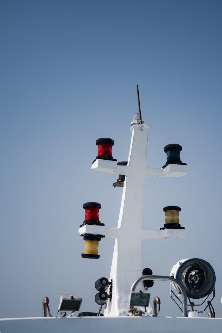 Emergency Lights On A Motorboat