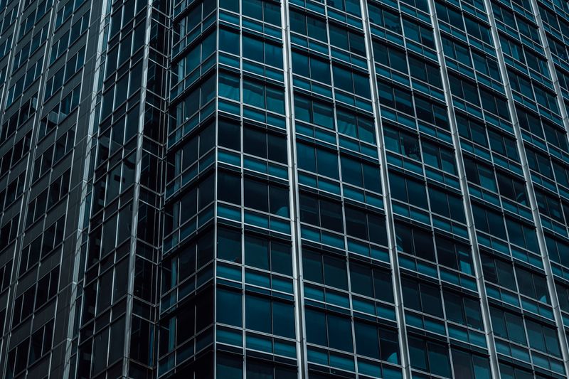 Close view of a skyscraper facade
