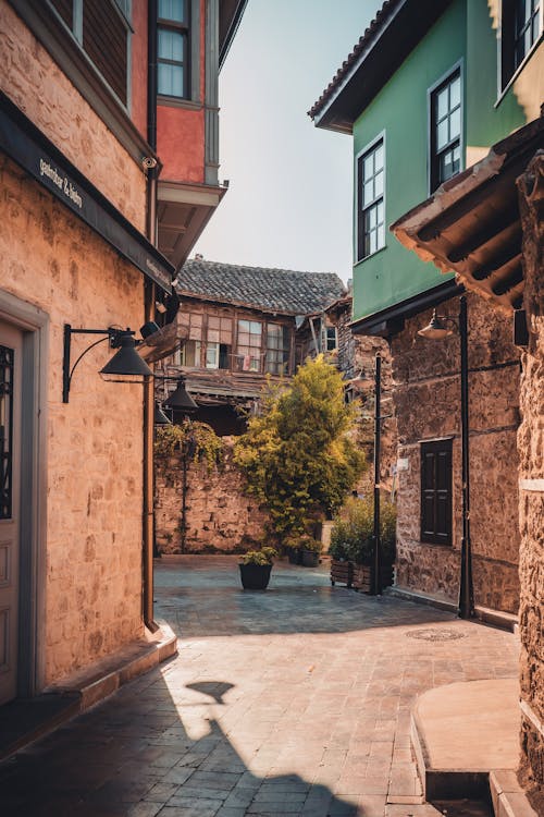 Narrow Alley Between Old Houses