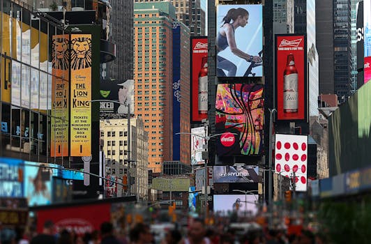 Colorful billboards and bustling crowds capture the essence of Times Square, NYC.