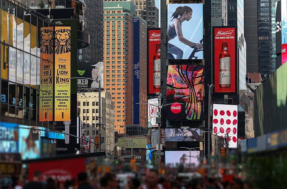 Colorful billboards and bustling crowds capture the essence of Times Square, NYC.