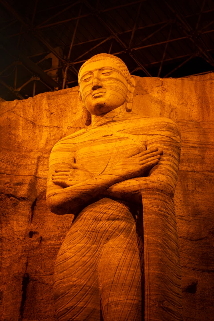 Rock Buddha Statue At Polonnaruwa Gal Viharaya , Sri Lanka