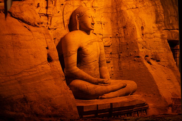 Rock Buddha Statue At Polonnaruwa Gal Viharaya , Sri Lanka