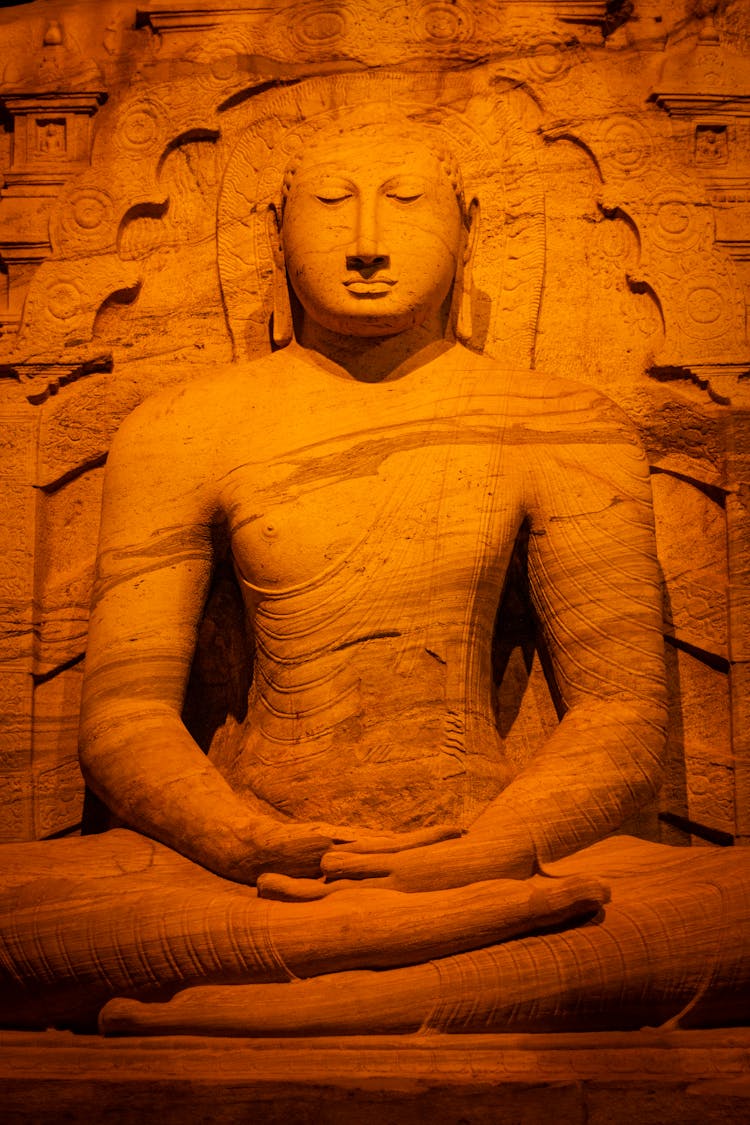 Rock Buddha Statue At Polonnaruwa Gal Viharaya , Sri Lanka