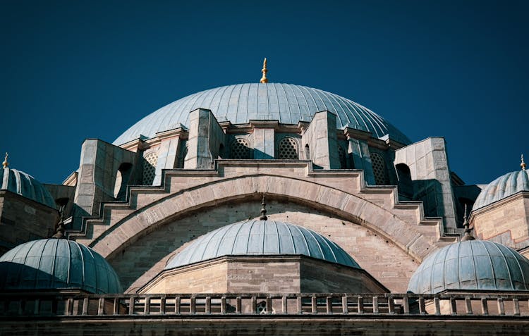 Blue And Brown Concrete Dome Building