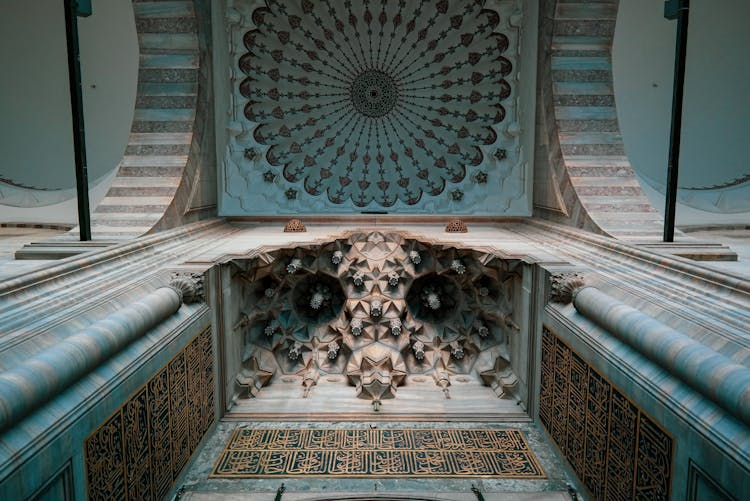 Decoration On Ceiling In Old Cathedral