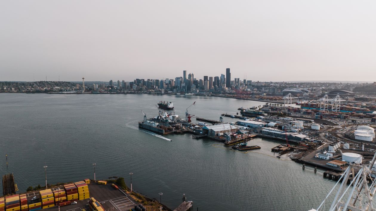Seattle Port Viewpoint Birds Eye View of the Port of Seattle · Free Stock Photo
