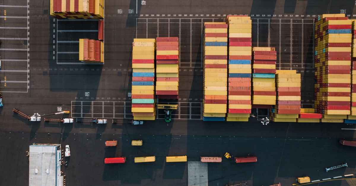 In Container Camera Shot Drone Shot of Cargo Containers · Free Stock Photo