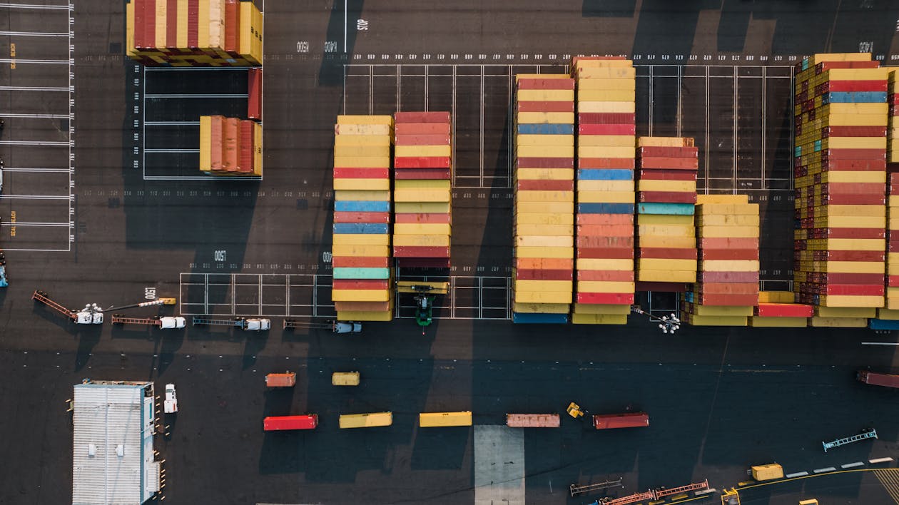 Drone Shot of Cargo Containers