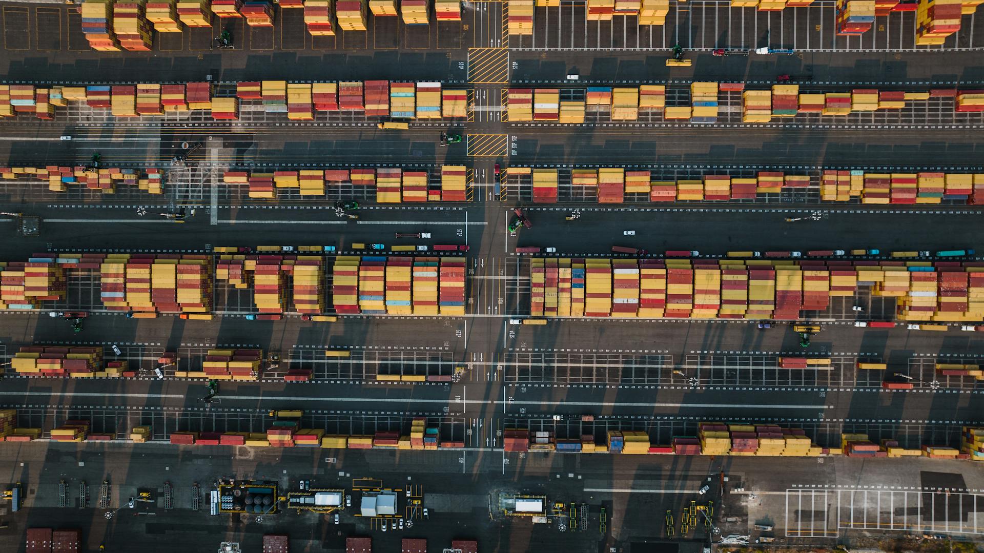 Top View of Containers in the Port