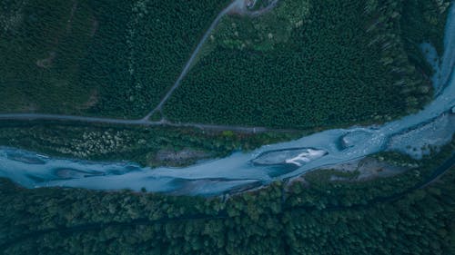 Ingyenes stockfotó drónfelvétel, felülnézet, folyó témában