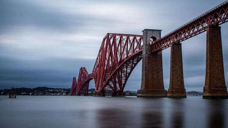 The Forth Rail Bridge In United Kingdom Connecting To Scotland