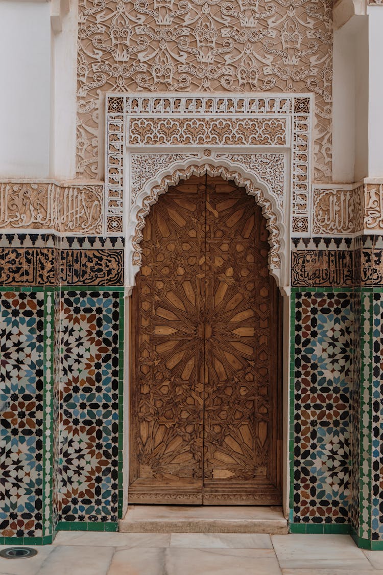 Ornate Door Of A Building In Morocco 