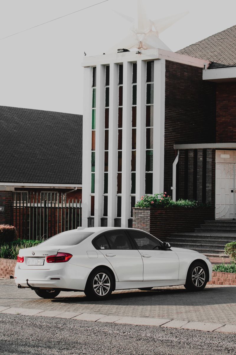 White BMW sedan