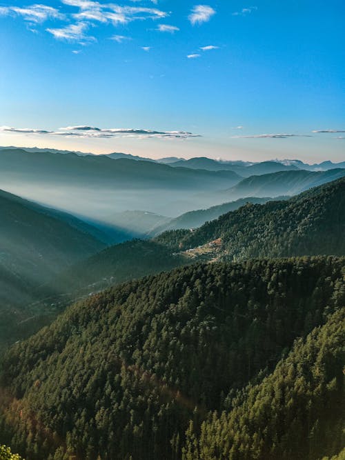 Kostenloses Stock Foto zu berge, blauer himmel, drohne erschossen