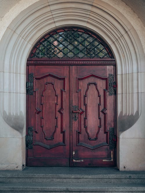Antique Wooden Arched Door 