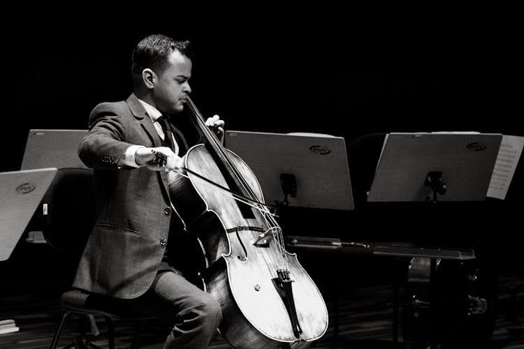 Man Playing Cello 