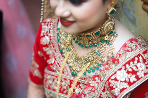 Free Woman in Wearing Bridal Jewelries Stock Photo