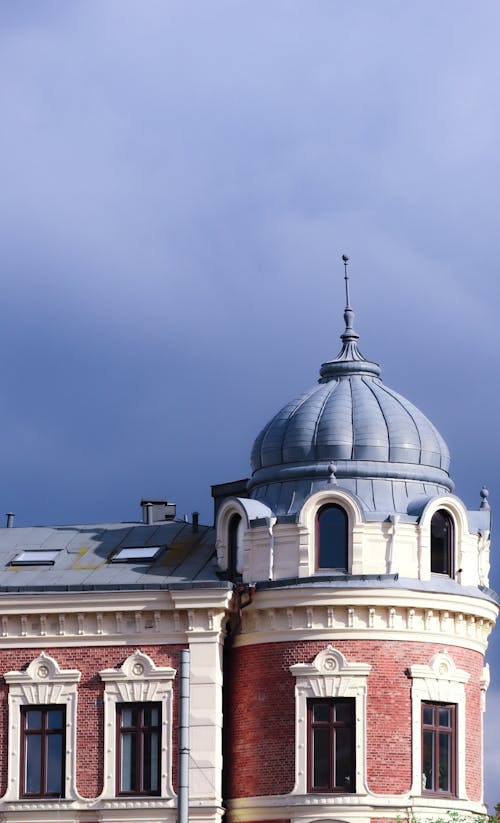 Close-up of a Building with a Blue Dome