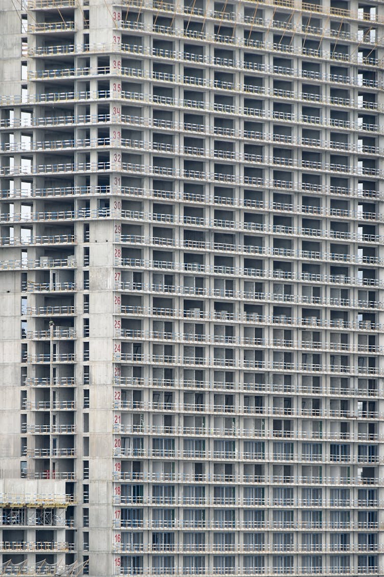 Full Shot Of High Rise Block Of Flats