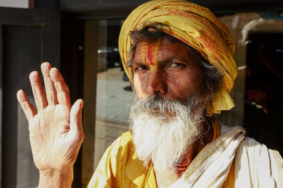 Portrait of a Hindu Pandit in traditional attire