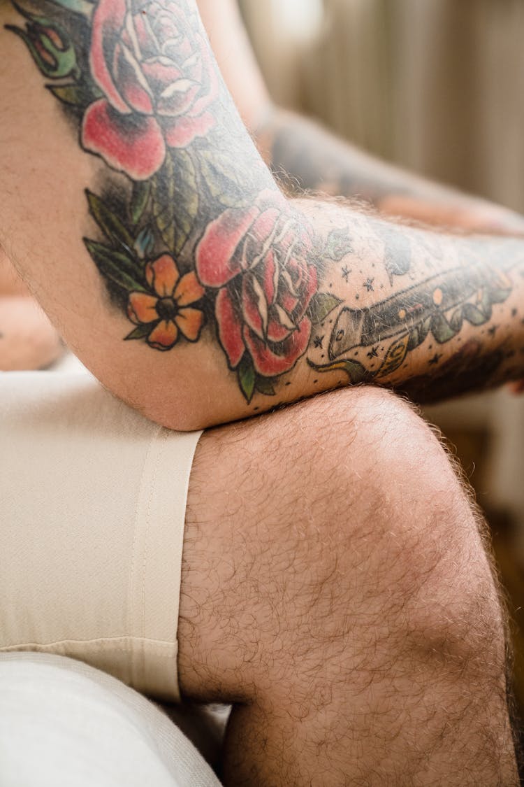 Close Up Of Tattoos On An Arm