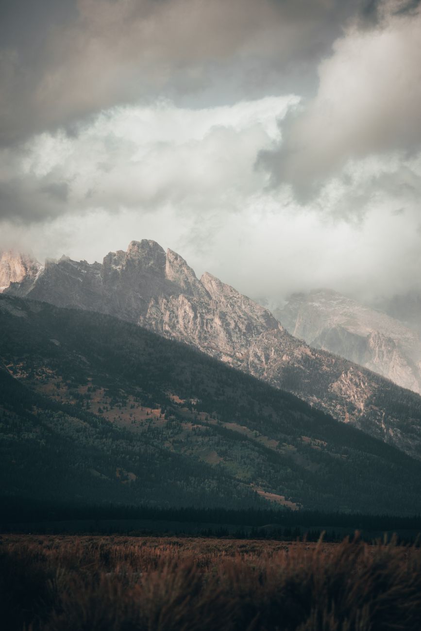 Majestic mountains under a c