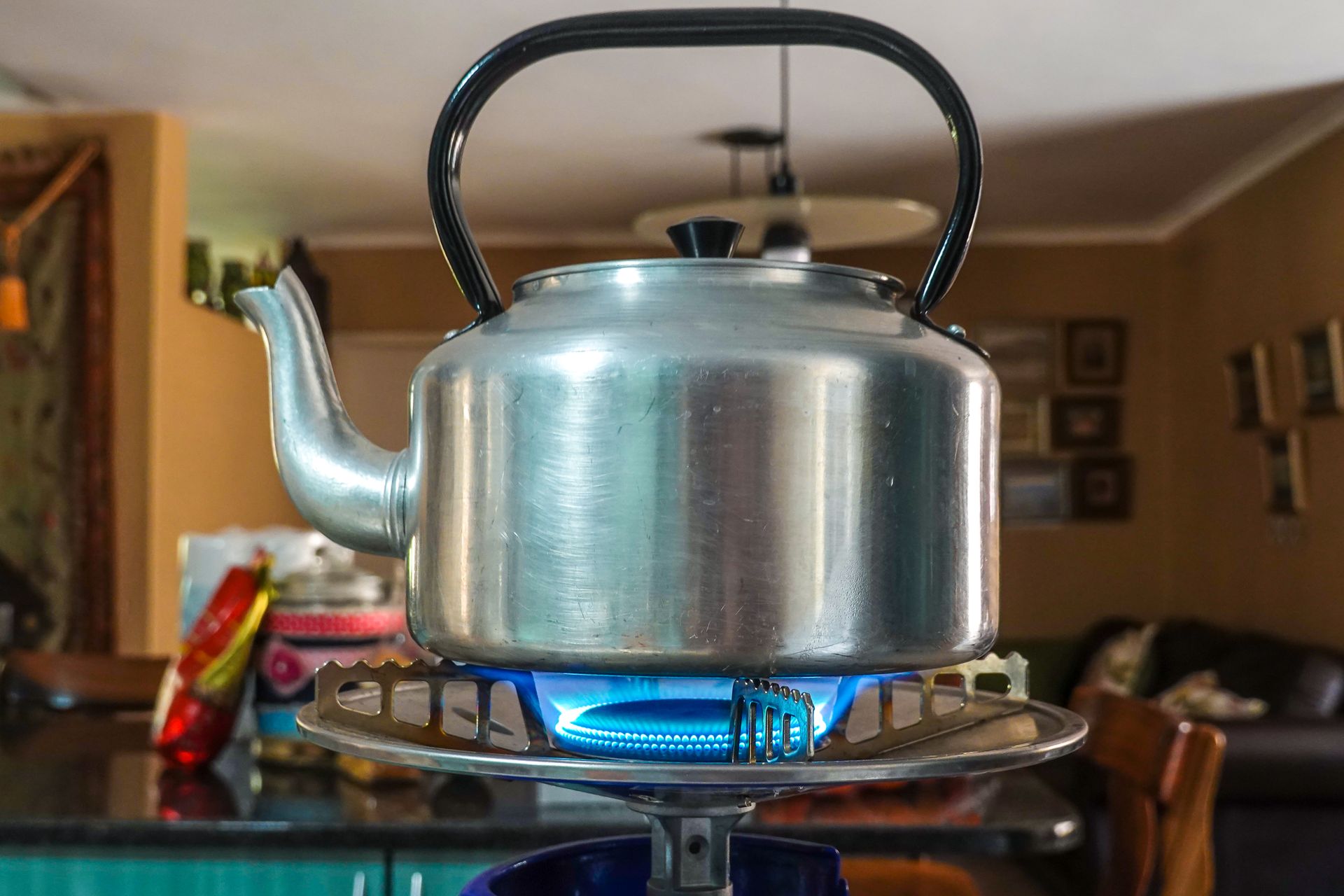 Stainless Steel Kettle on Stove
