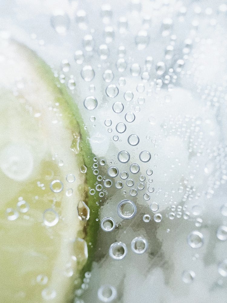 Water Droplets On Clear Glass